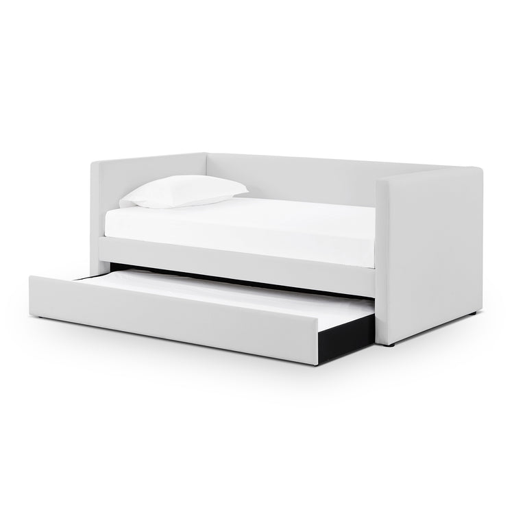 Cama nido individual Twin de lino gris claro Clancy.