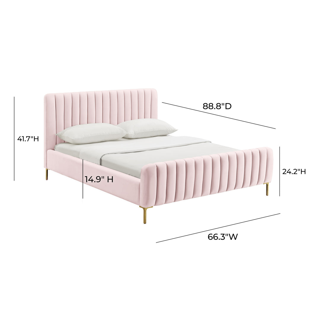 Cama Queen de terciopelo Aliara