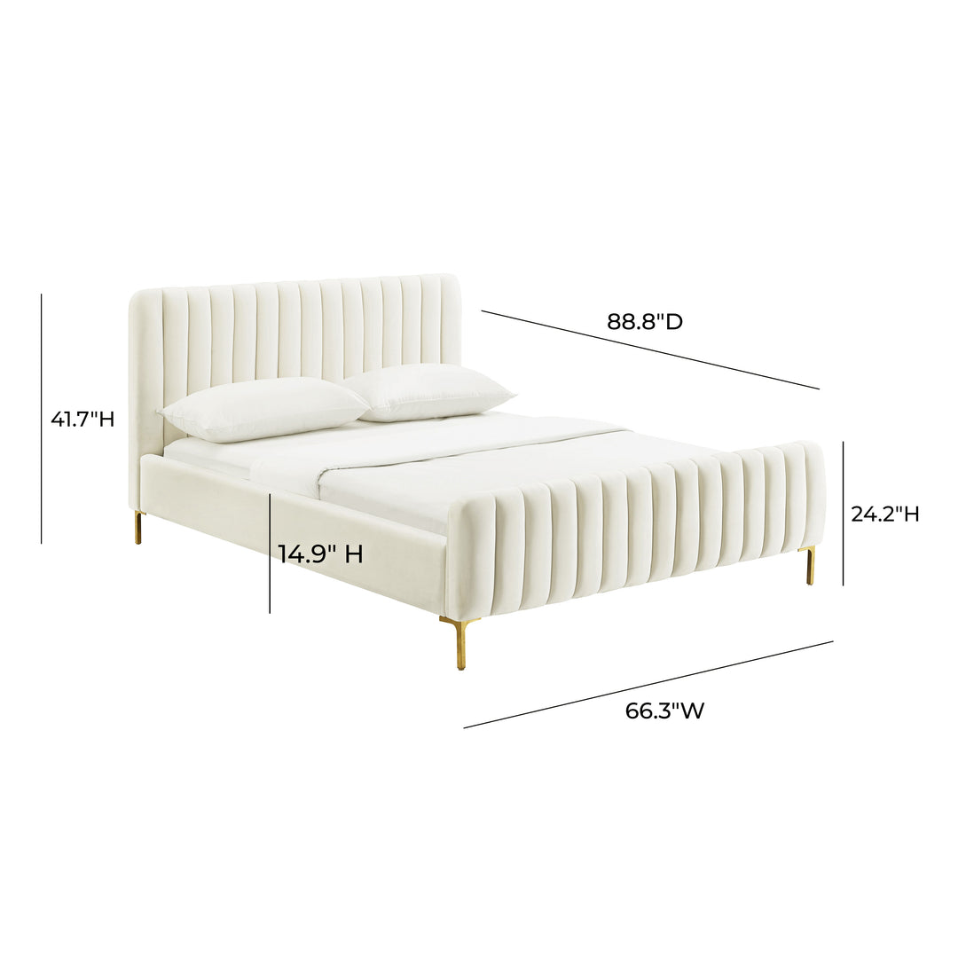 Cama Queen de terciopelo Aliara