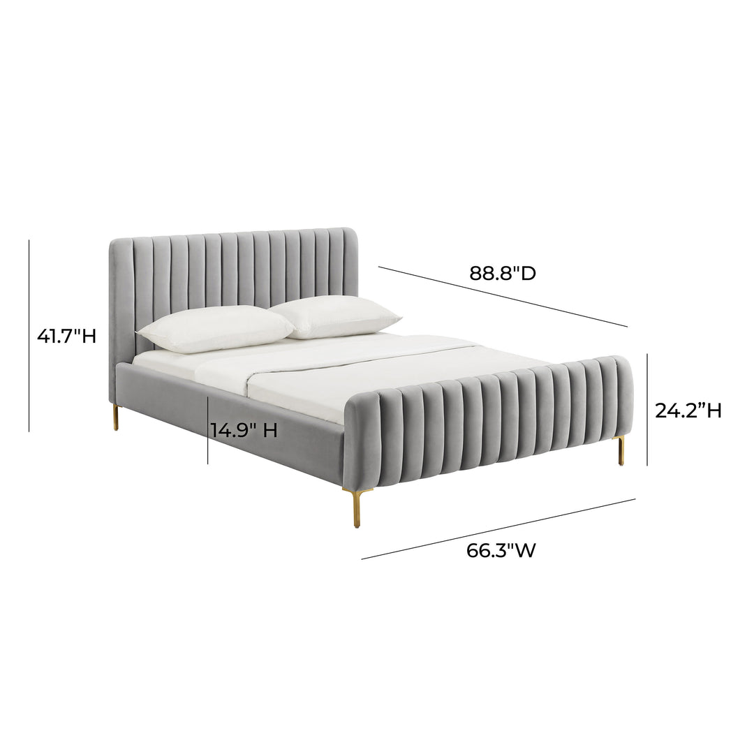 Cama Queen de terciopelo Aliara