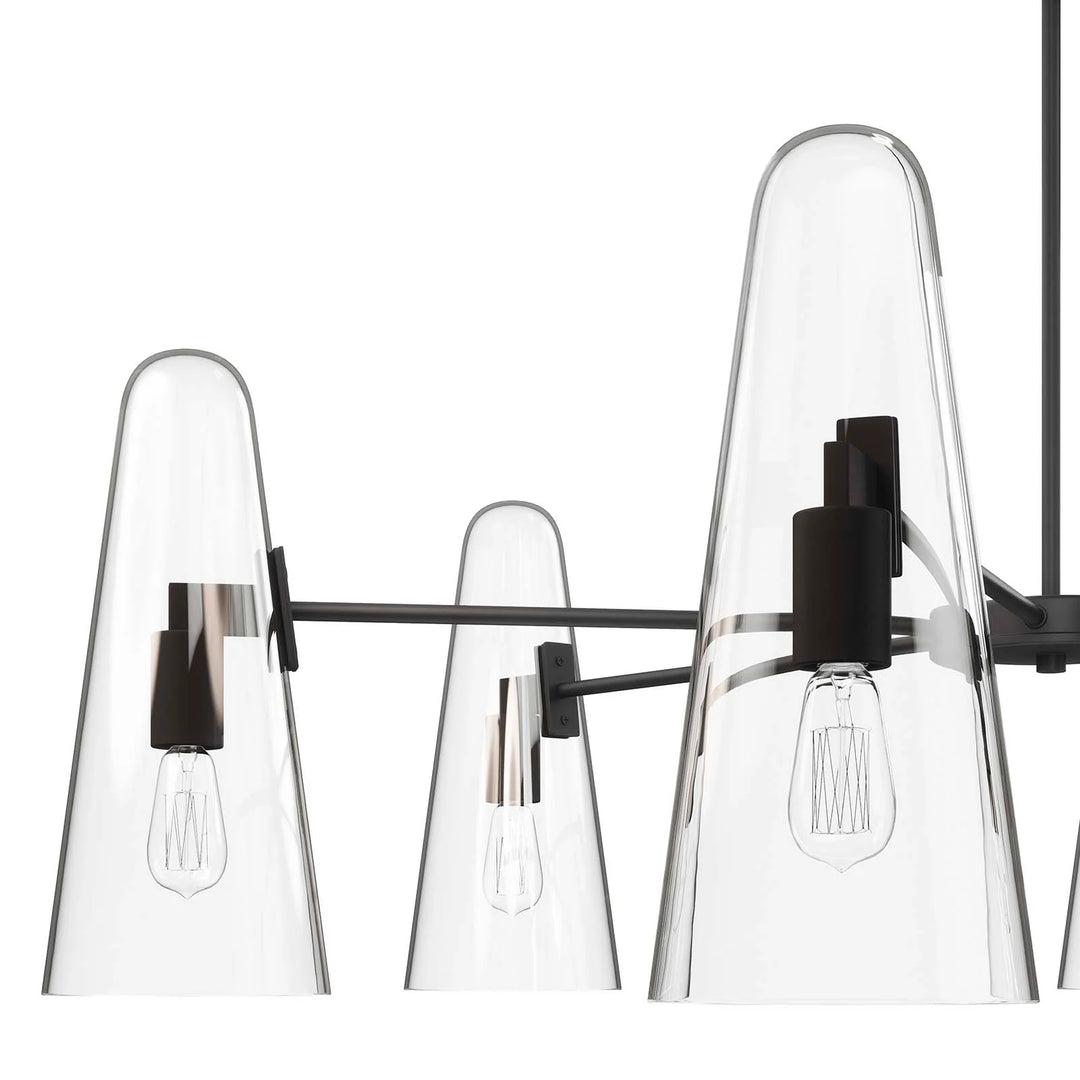 Candelabro de 6 luces y vidrio transparente u opaco Skander