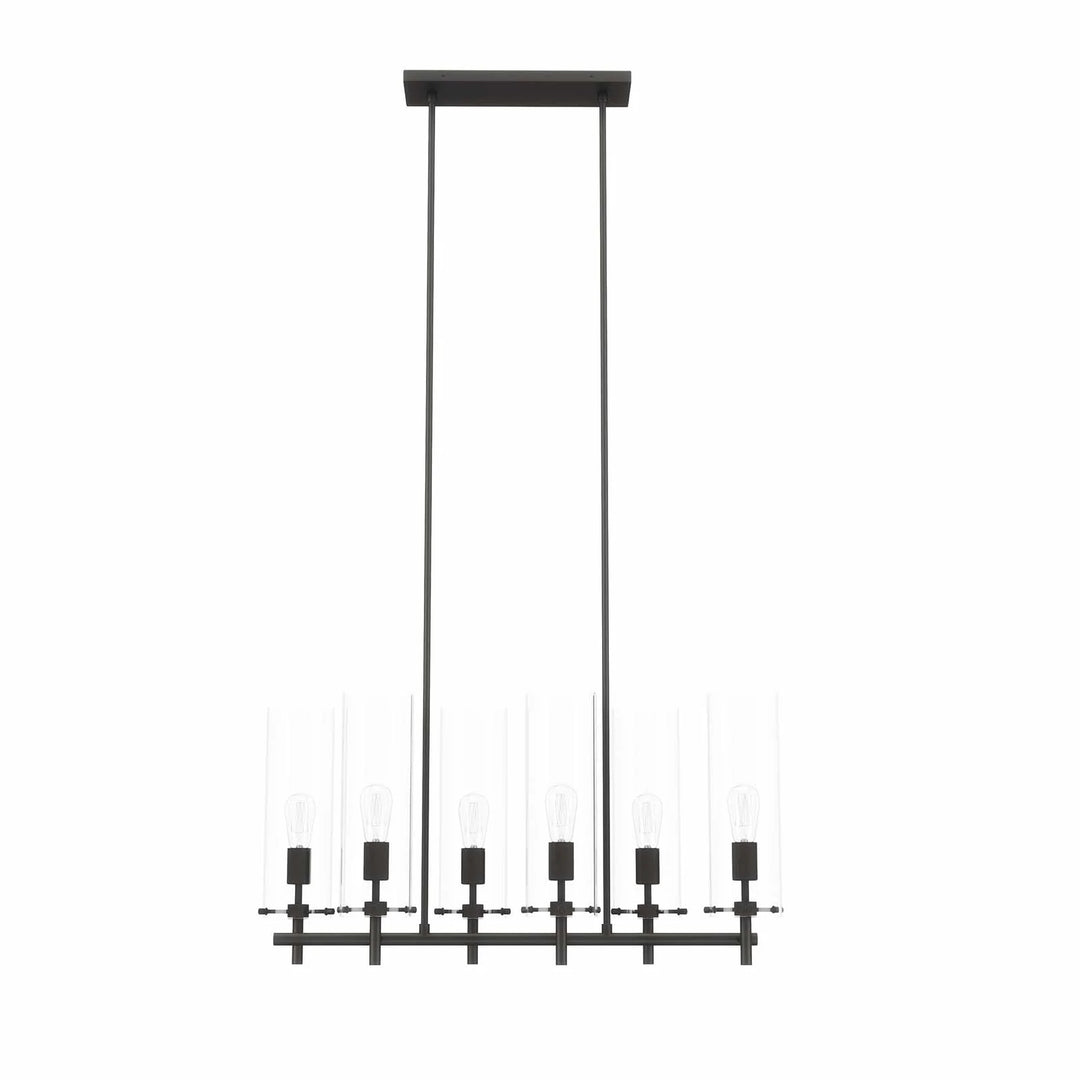 Candelabro negro elegante de seis luces Skye.