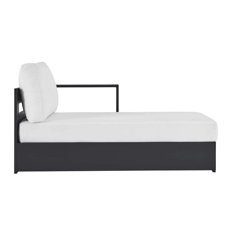 Chaise blanco para exteriores de aluminio Neuba - Derecho Modular de lado.