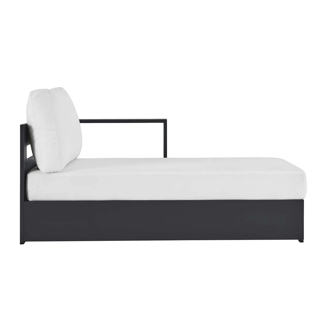 Chaise blanco para exteriores de aluminio Neuba - Derecho Modular de lado.