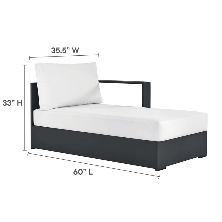 Chaise blanco para exteriores de aluminio Neuba - Derecho Modular dimensiones.