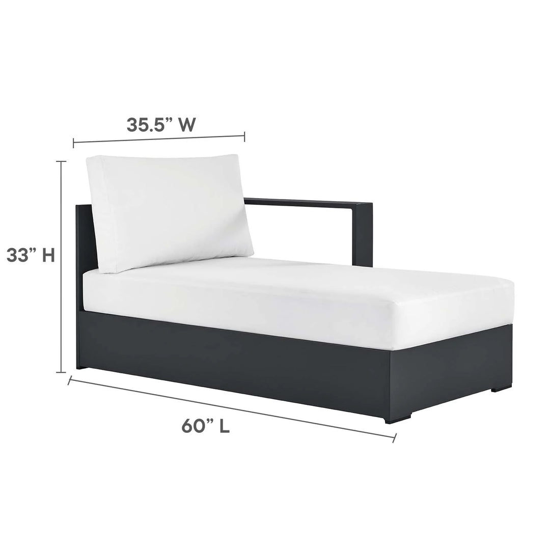 Chaise blanco para exteriores de aluminio Neuba - Derecho Modular dimensiones.