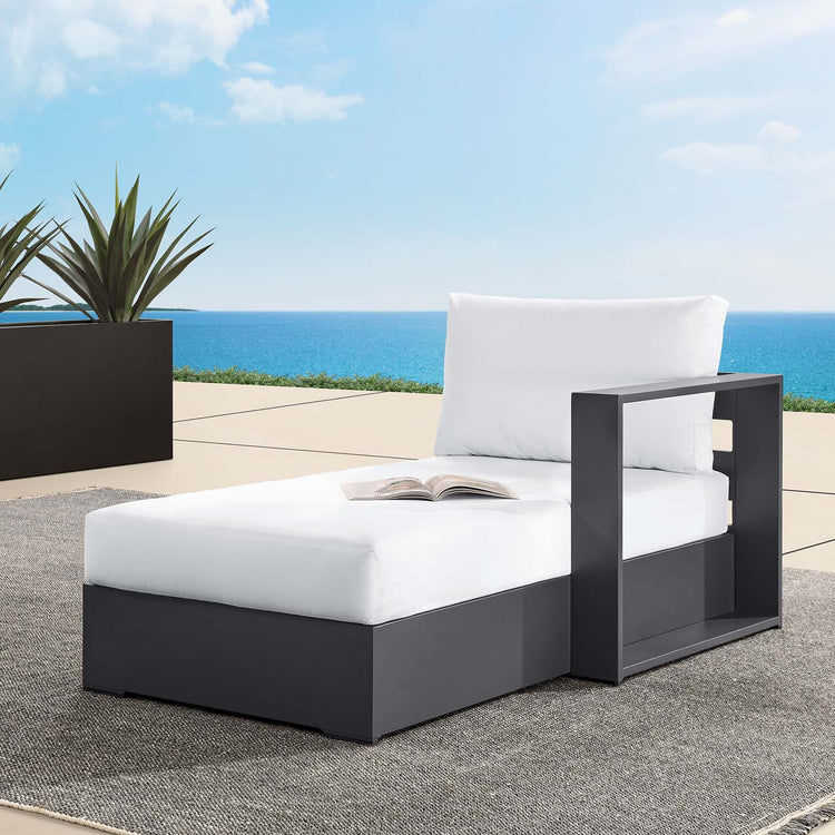 Chaise blanco para exteriores de aluminio Neuba - Derecho Modular en el exterior.