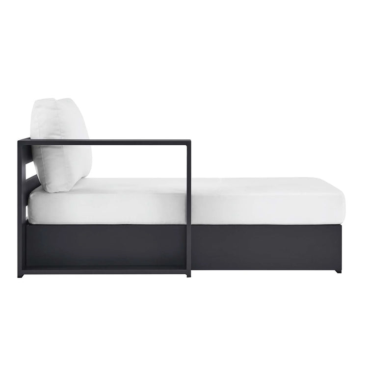 Chaise blanco para exteriores de aluminio Neuba - Izquierdo Modular de lado.