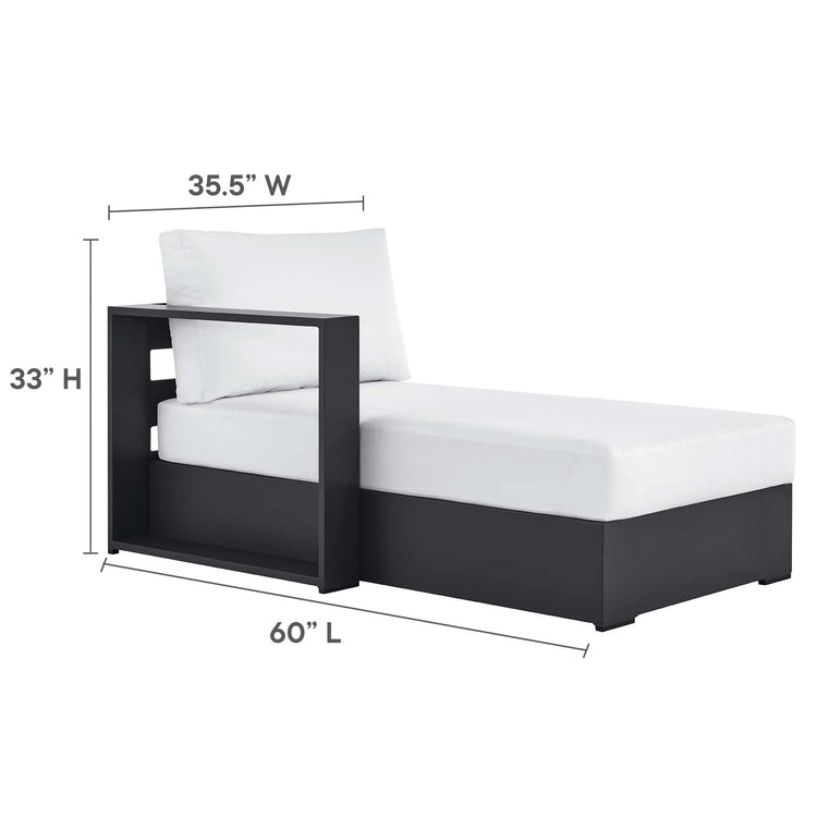 Chaise blanco para exteriores de aluminio Neuba - Izquierdo Modular dimensiones.