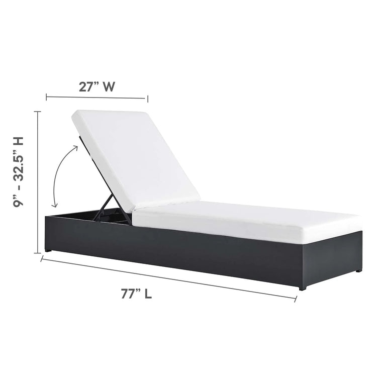 Chaise blanco para exteriores de aluminio Neuba dimensiones.