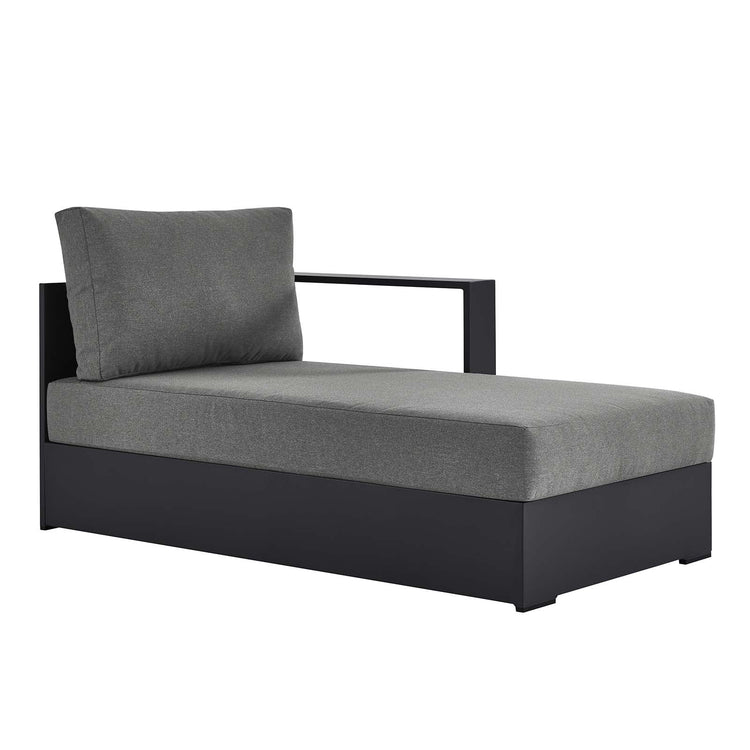 Chaise gris oscuro para exteriores de aluminio Neuba - Derecho Modular.