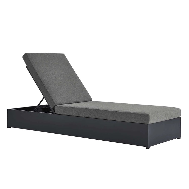 Chaise gris oscuro para exteriores de aluminio Neuba.