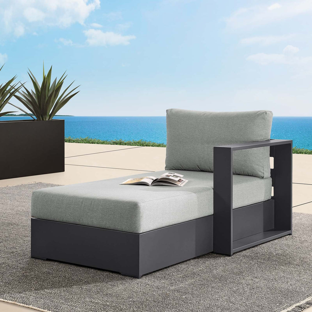 Chaise gris para exteriores de aluminio Neuba - Derecho Modular en el exterior.
