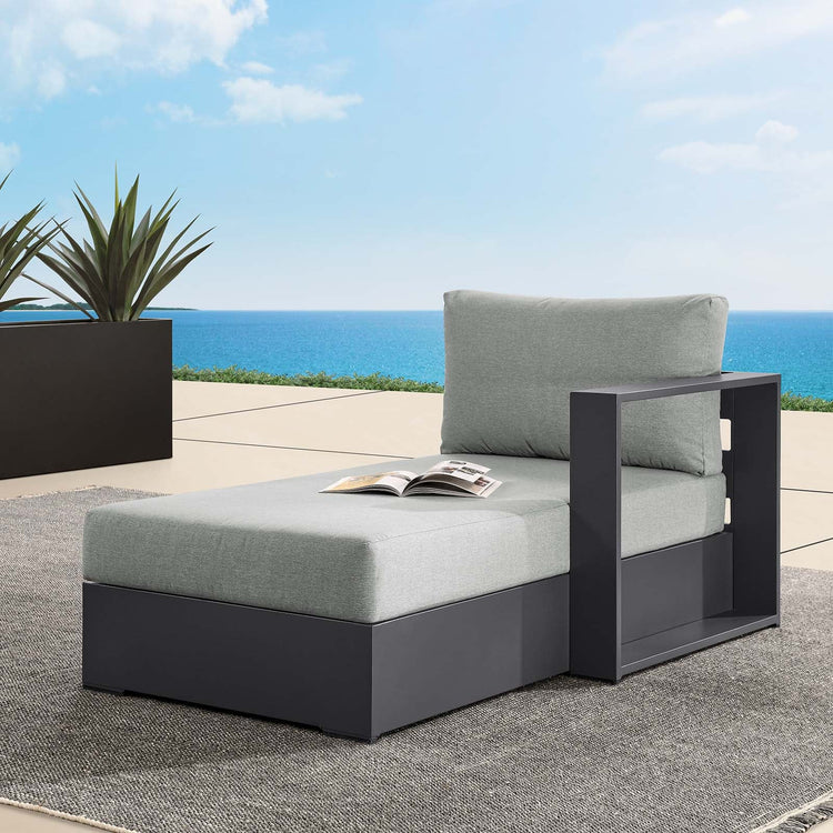 Chaise gris para exteriores de aluminio Neuba - Derecho Modular en el exterior.