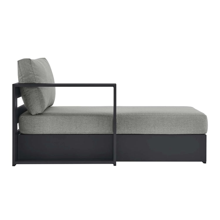 Chaise gris para exteriores de aluminio Neuba - Izquierdo Modular de lado.