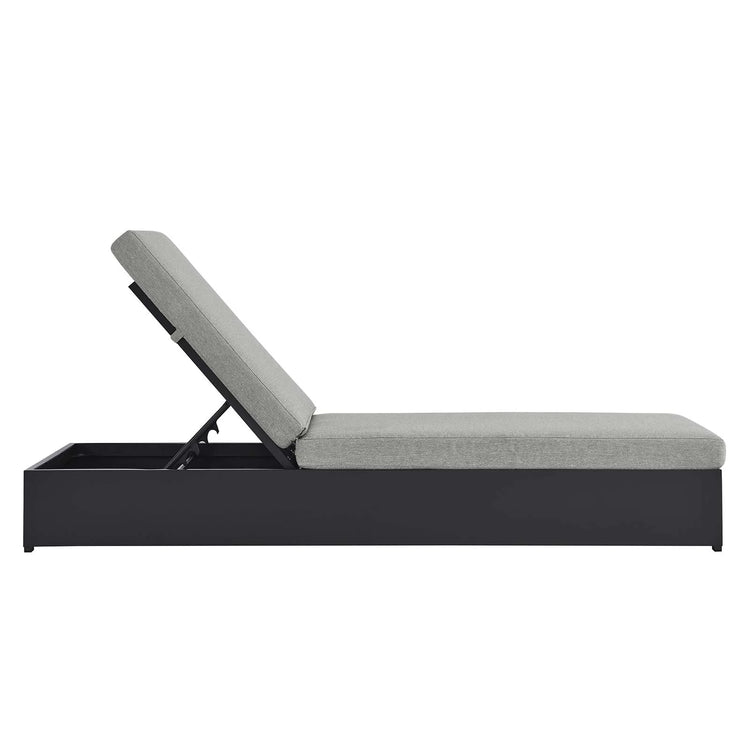 Chaise gris para exteriores de aluminio Neuba de lado.