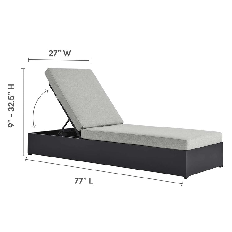 Chaise gris para exteriores de aluminio Neuba dimensiones.