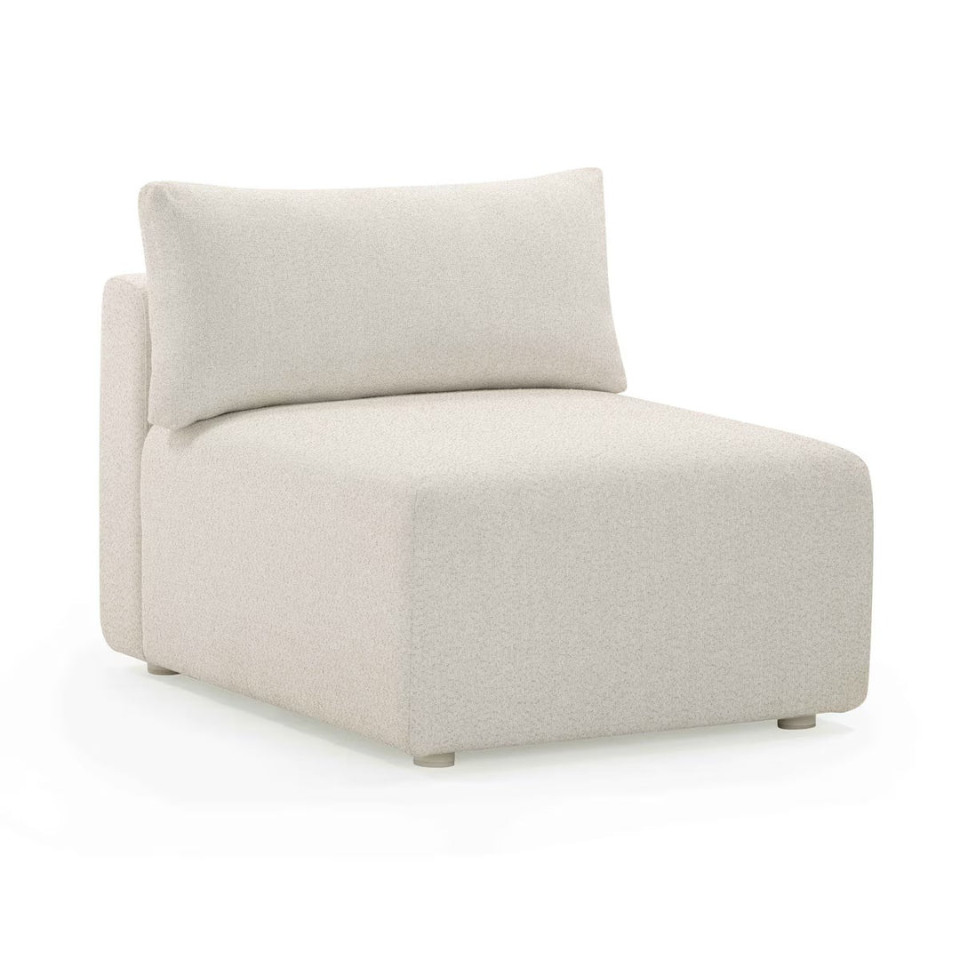 Chaise modular sin descansabrazos para exteriores Emory color crema.