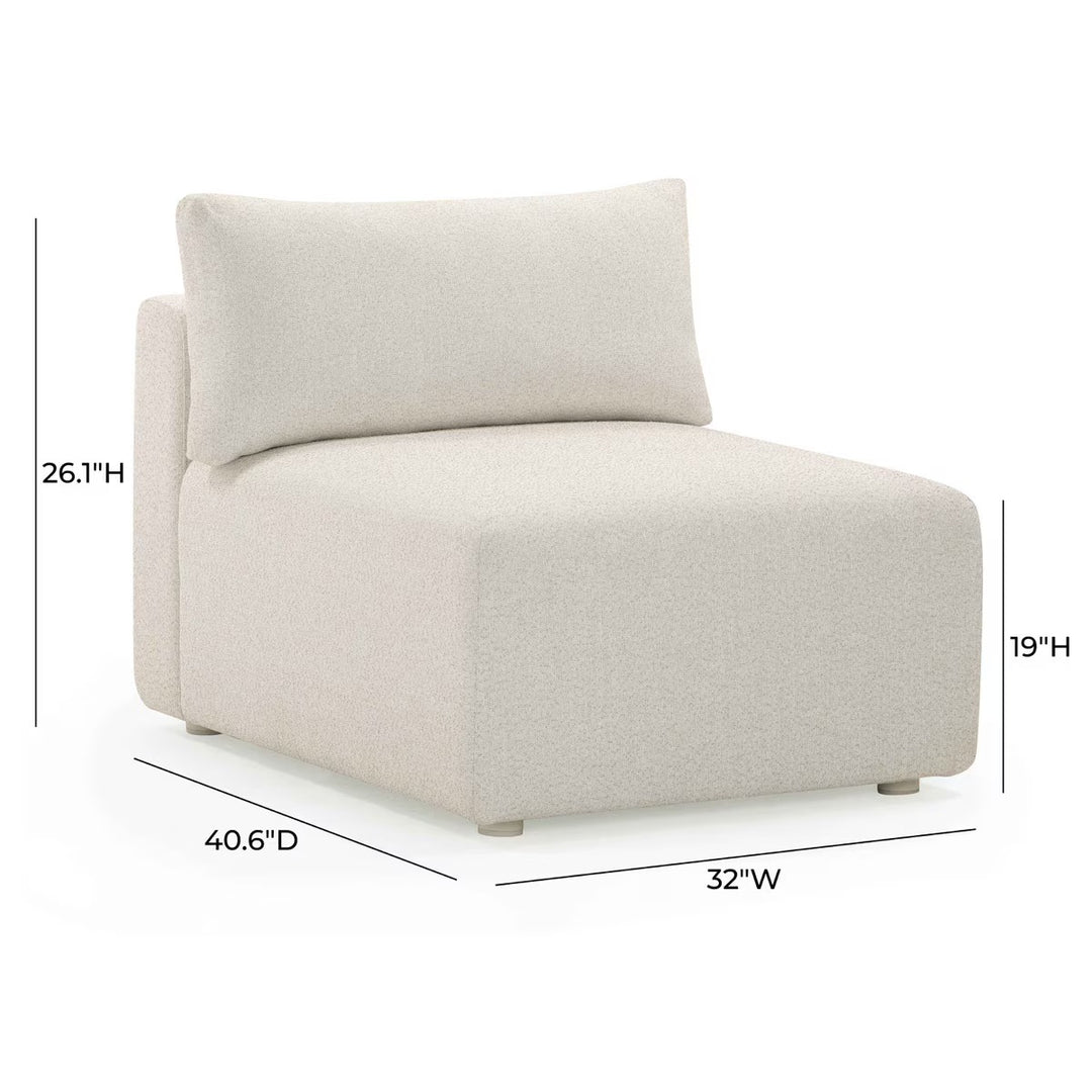 Chaise modular sin descansabrazos para exteriores Emory