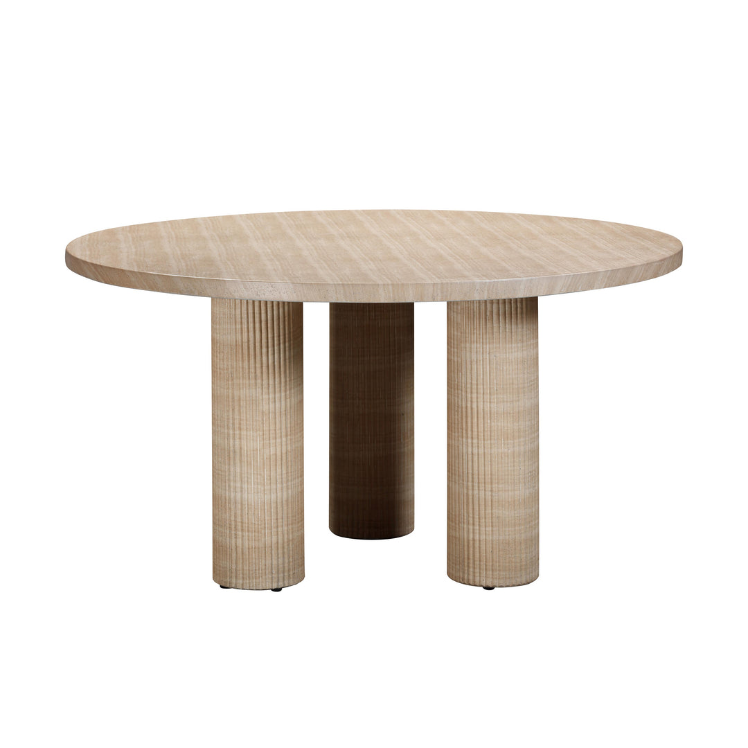 Comedor redondo de travertino 55" Loretta