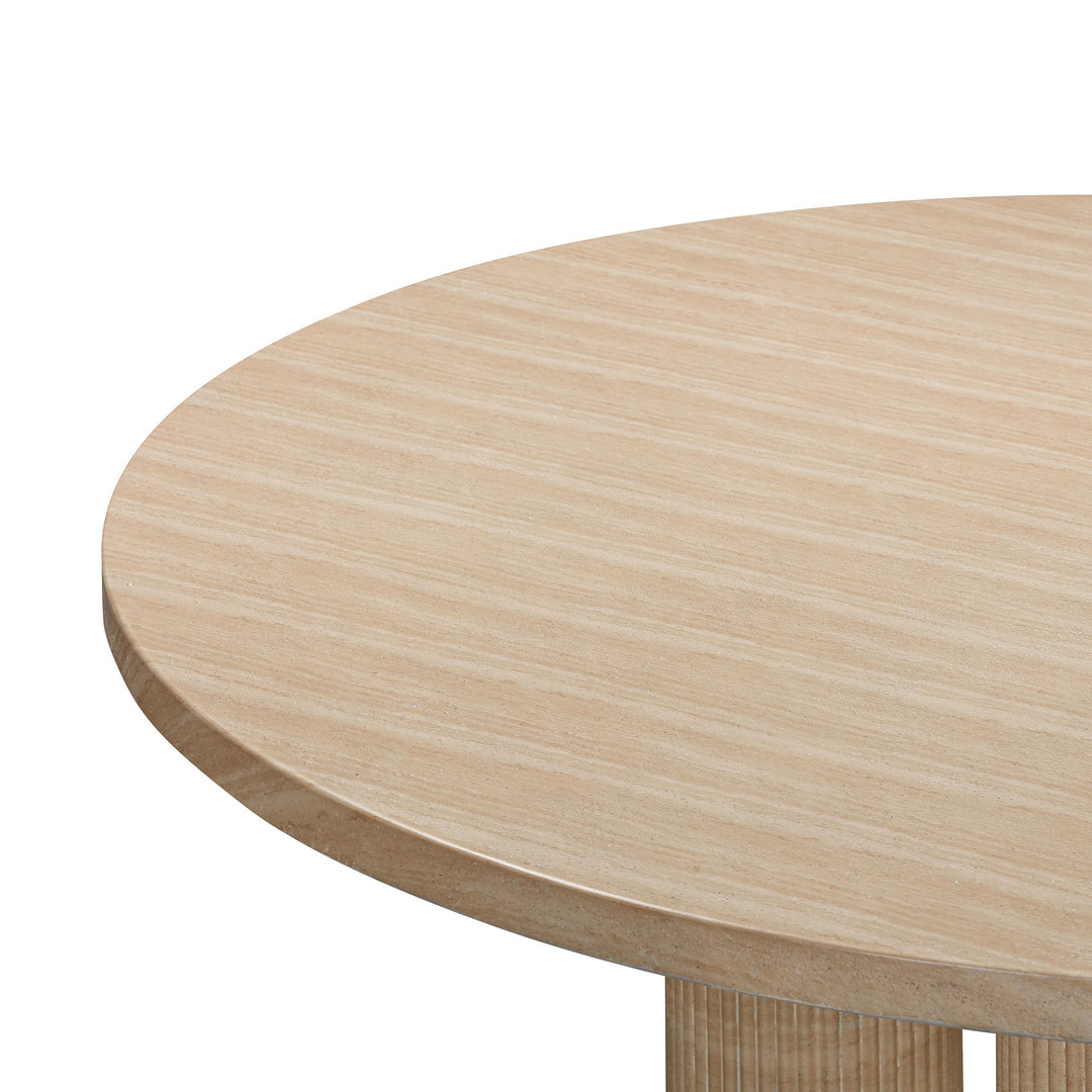 Comedor redondo de travertino 55" Loretta