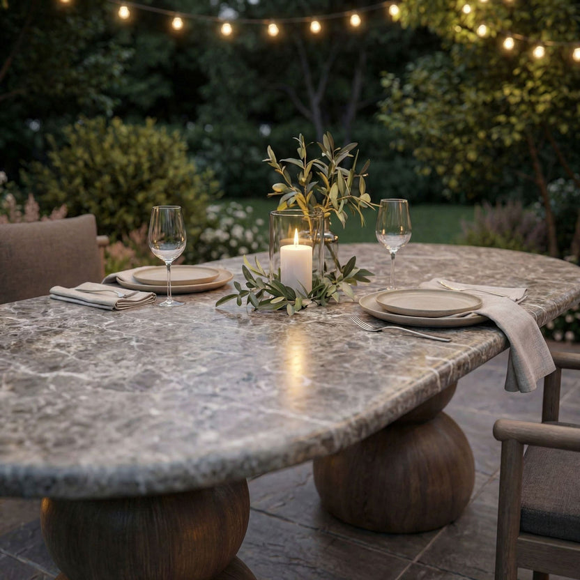 Comedor exterior ovalado Ronnalys