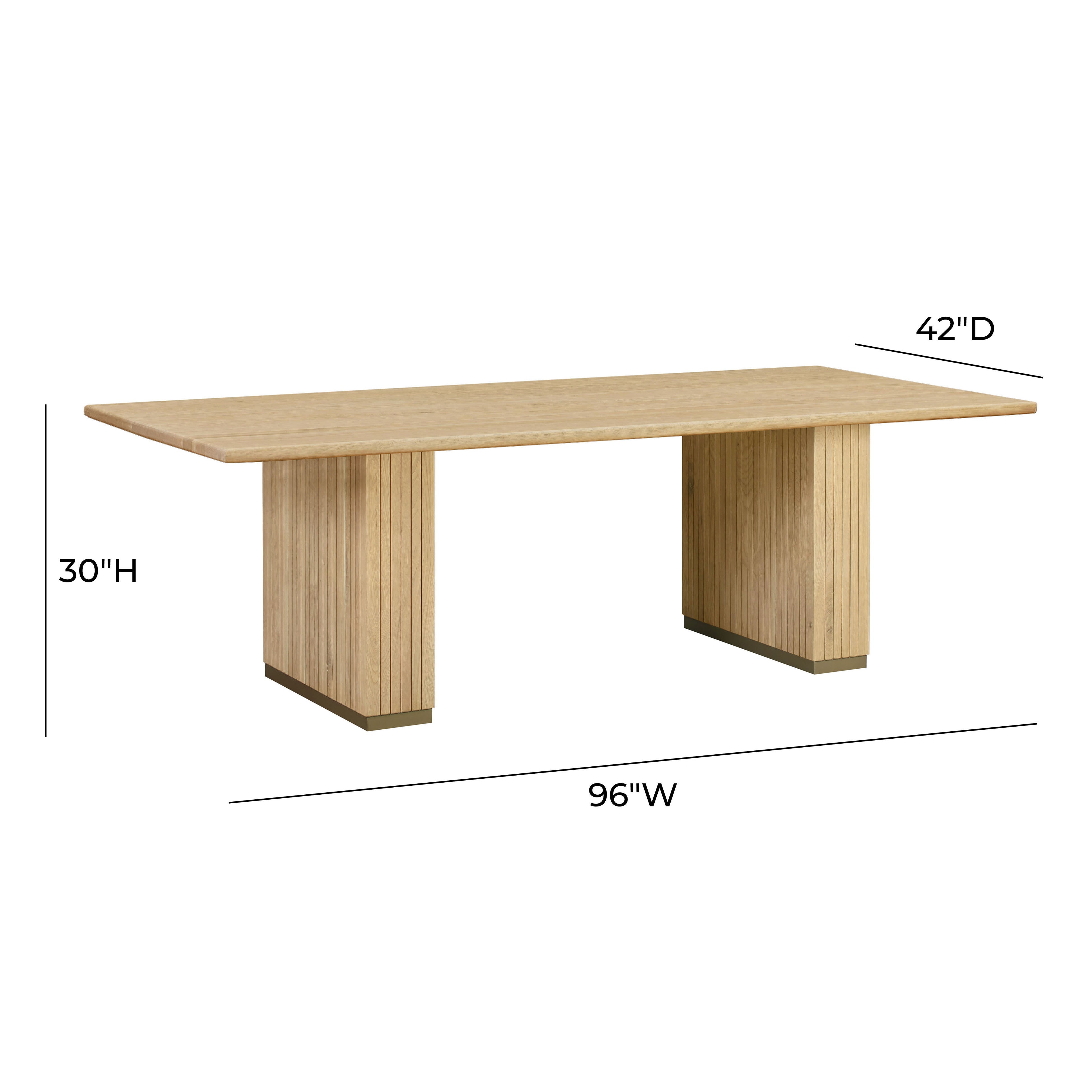 Comedor rectangular de roble natural Cheryl dimensiones.