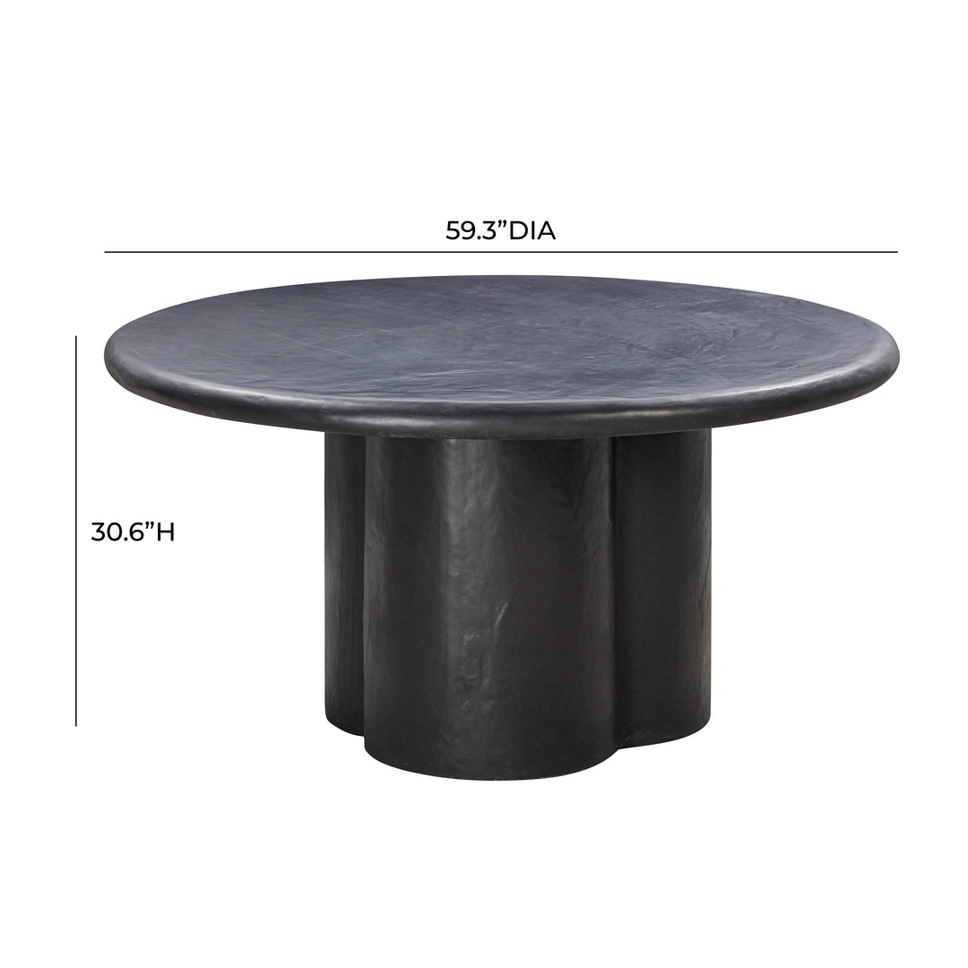Comedor redondo de concreto para 4 personas blanco o negro Ouri