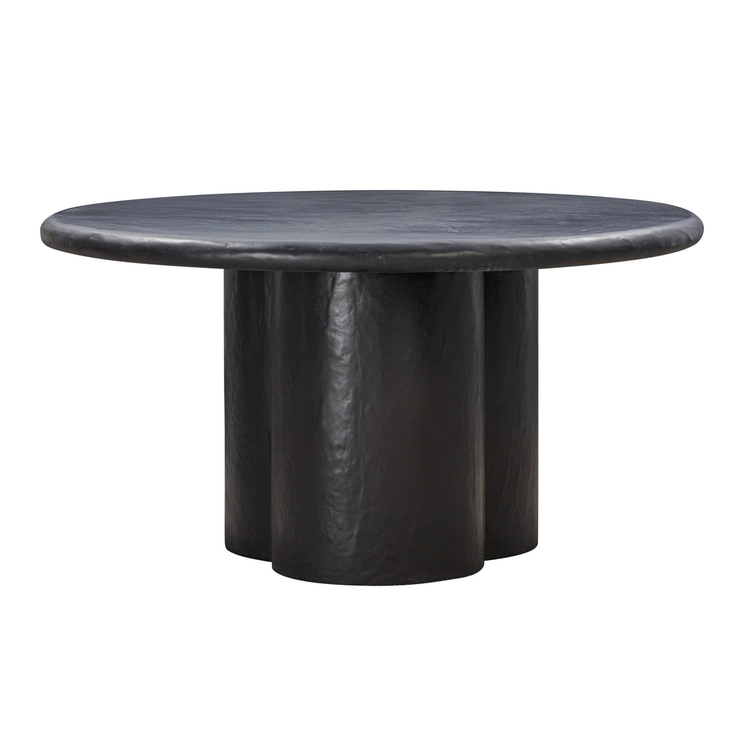 Comedor redondo de concreto para 4 personas negro Ouri AOUR-01.