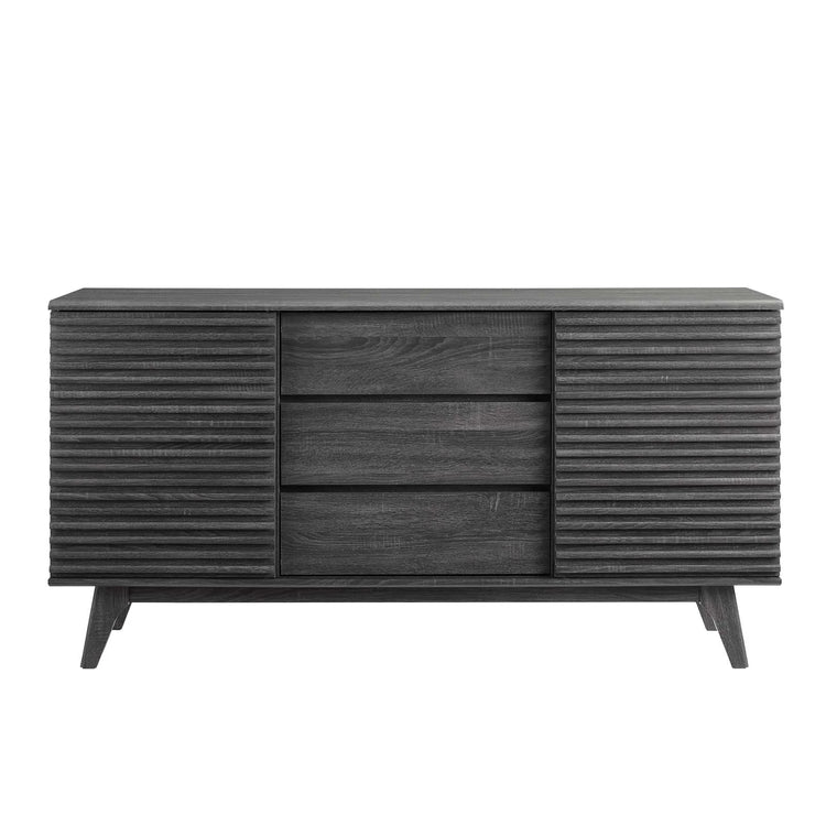 Consola de 63” Niklas color negro de frente.