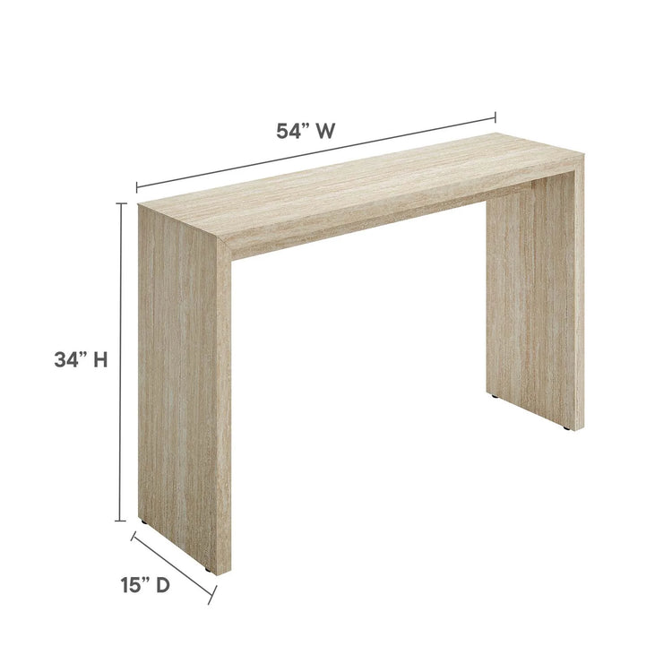 Consola de imitación Travertino Maidy dimensiones.