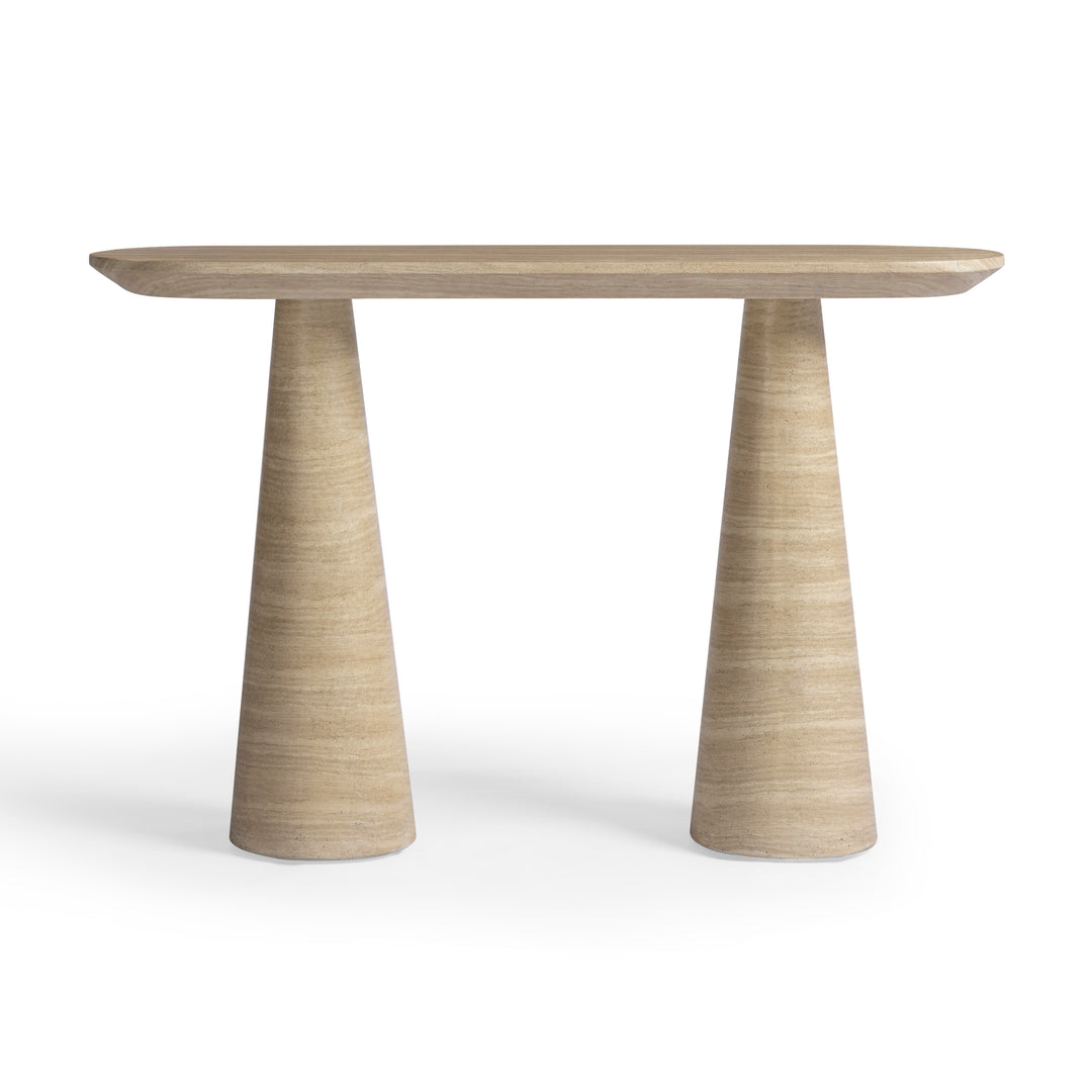 Consola de imitación travertino para interior o exterior Fane