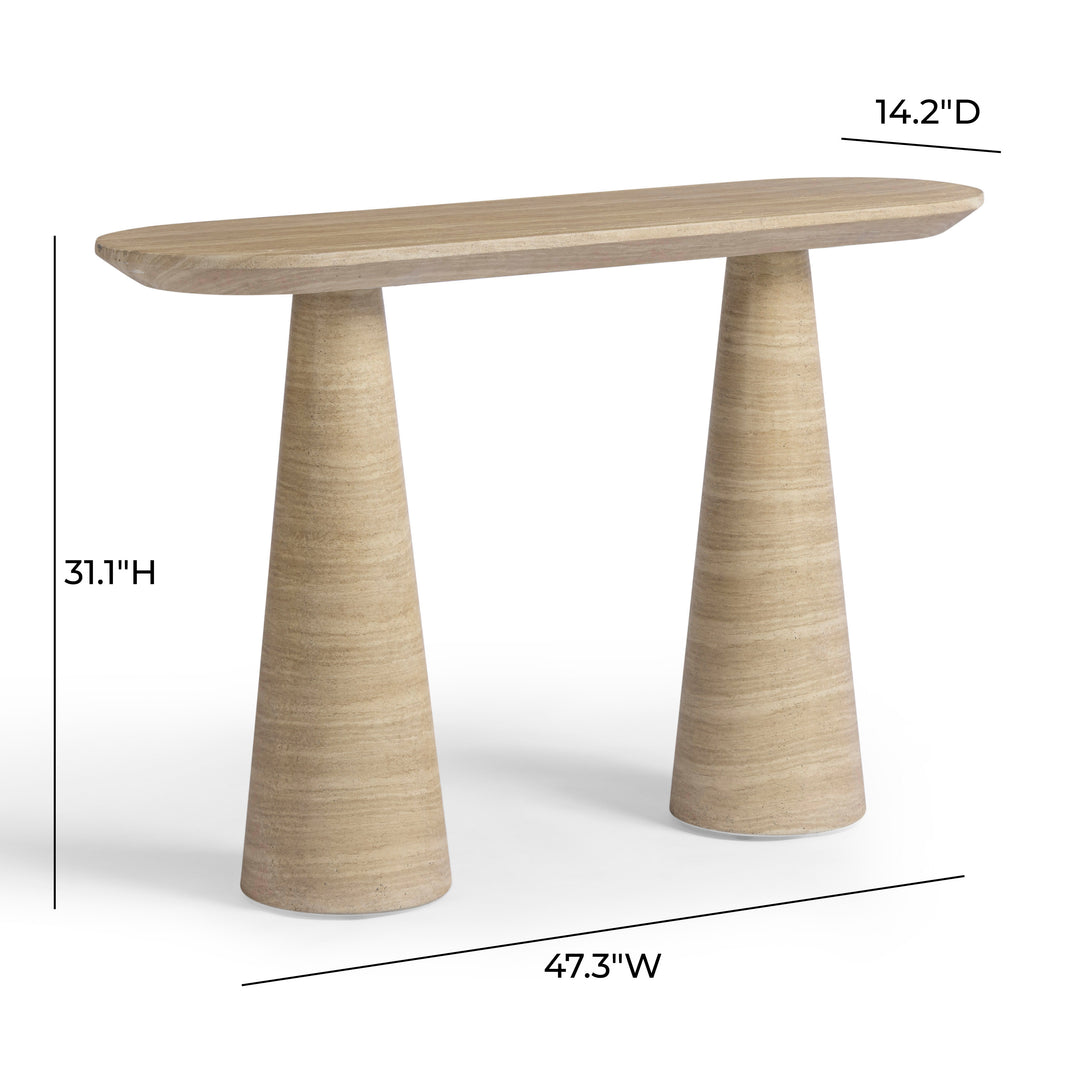 Consola de imitación travertino para interior o exterior Fane