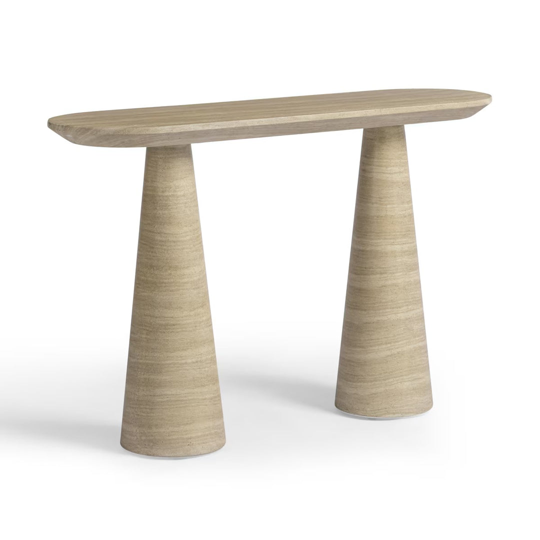 Consola de imitación travertino para interior o exterior Fane.
