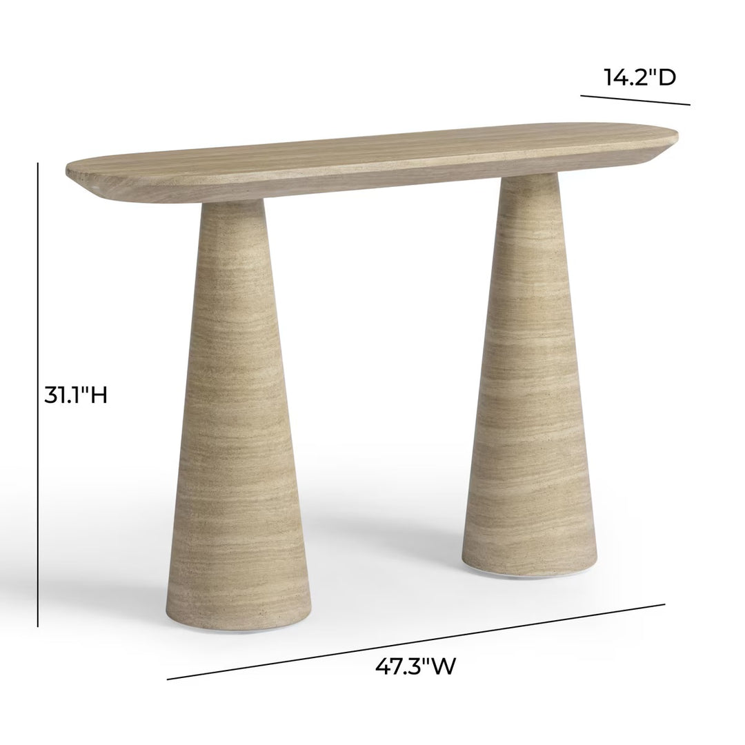 Consola de imitación travertino para interior o exterior Fane
