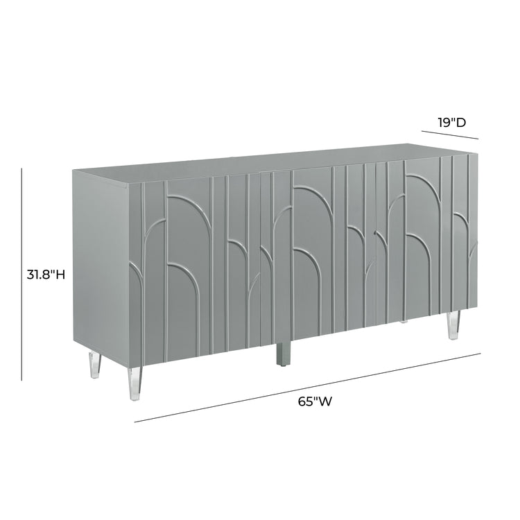 Consola lacado gris Donato dimensiones.