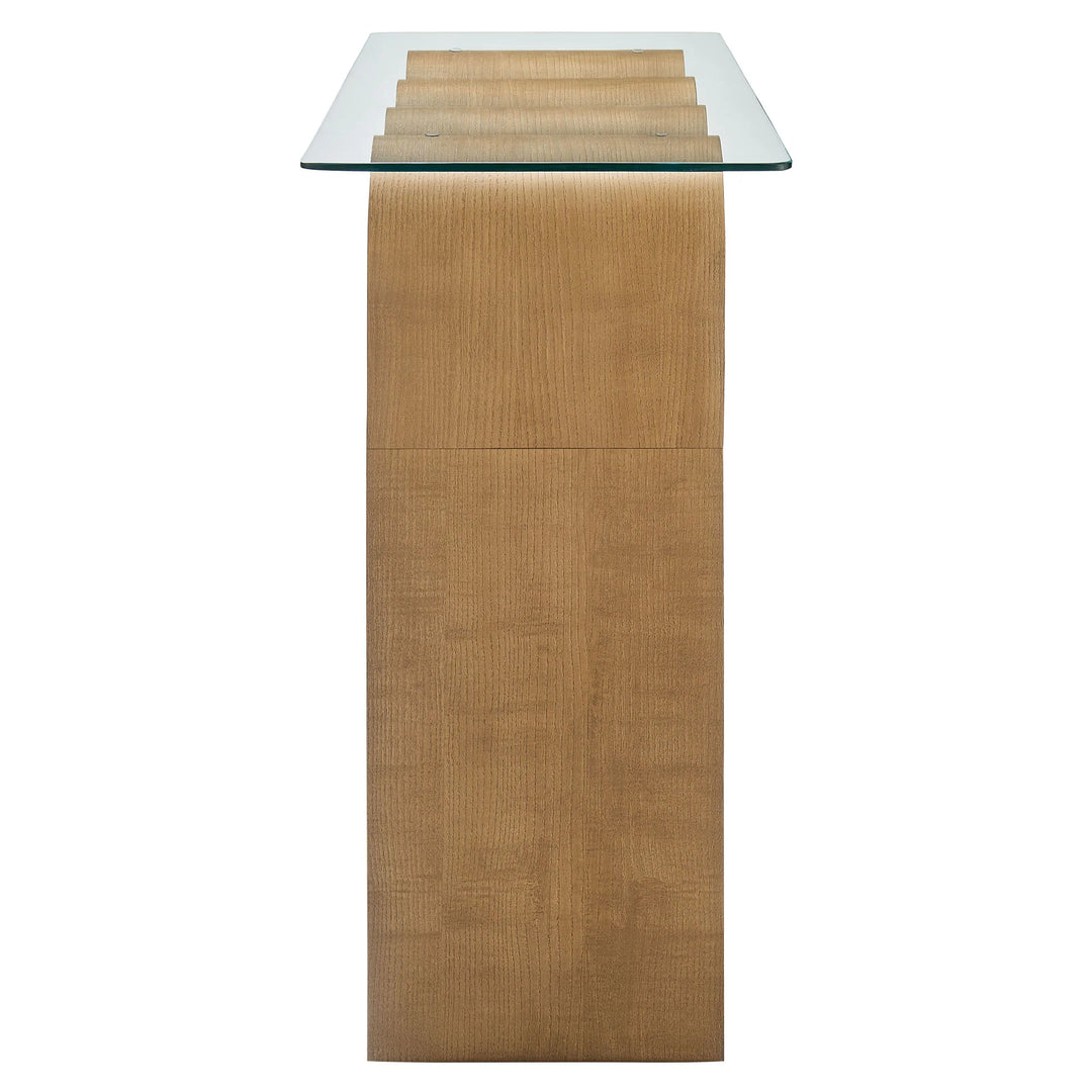 Consola ondulada con vidrio templado Oliver