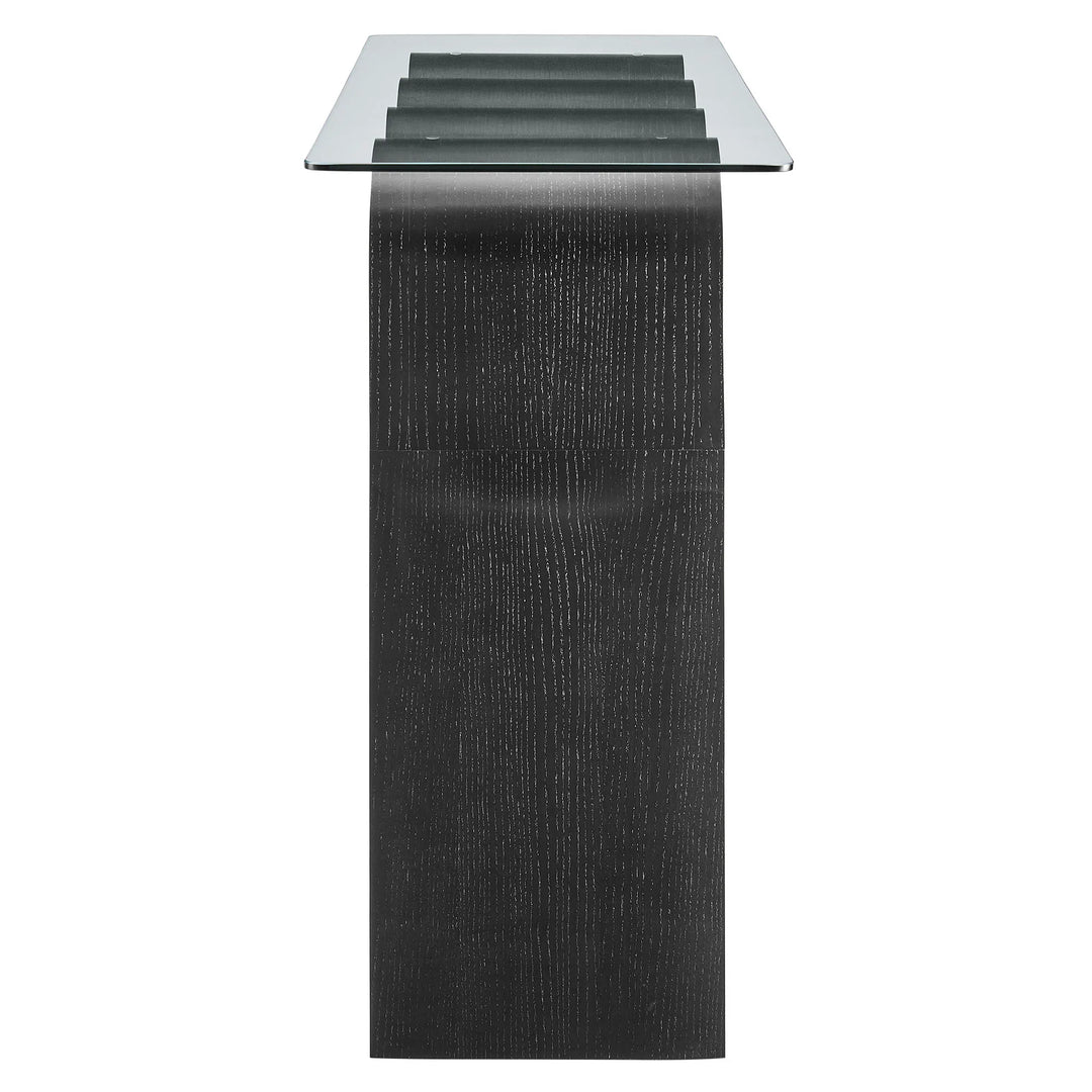 Consola ondulada con vidrio templado Oliver