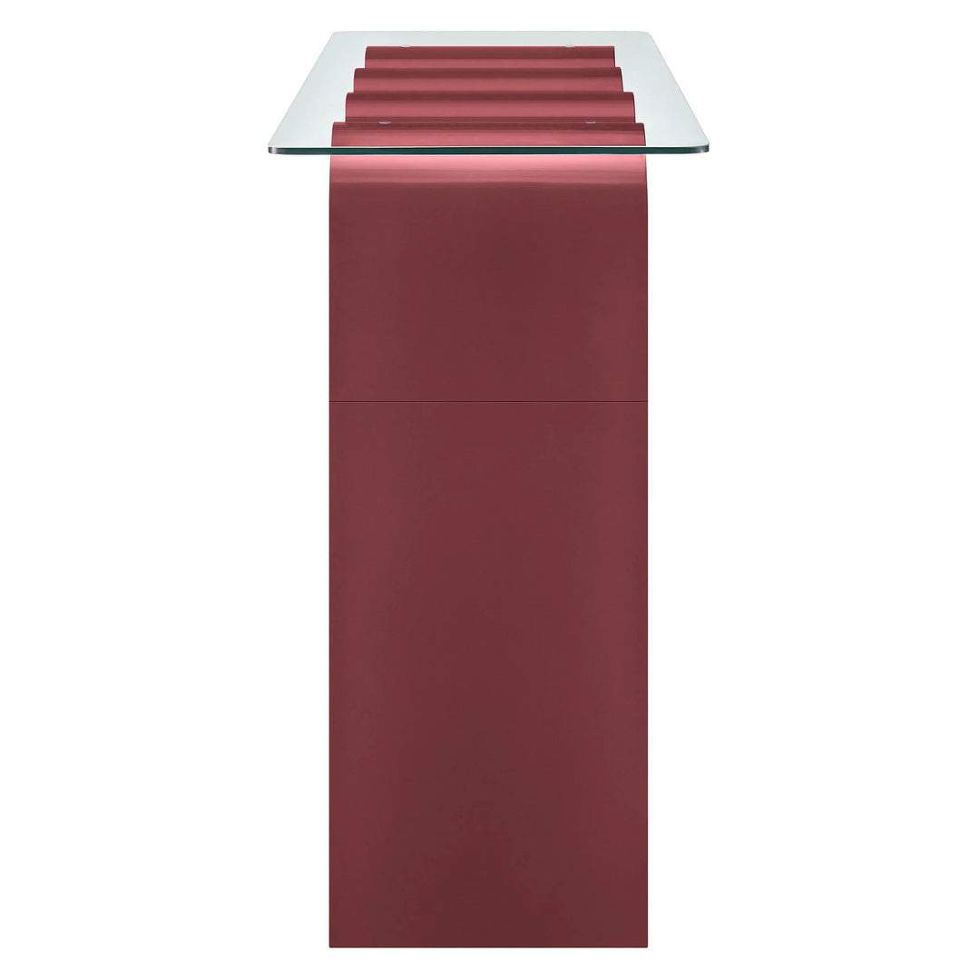 Consola ondulada con vidrio templado Oliver