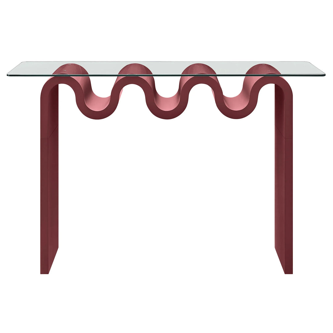 Consola ondulada con vidrio templado Oliver
