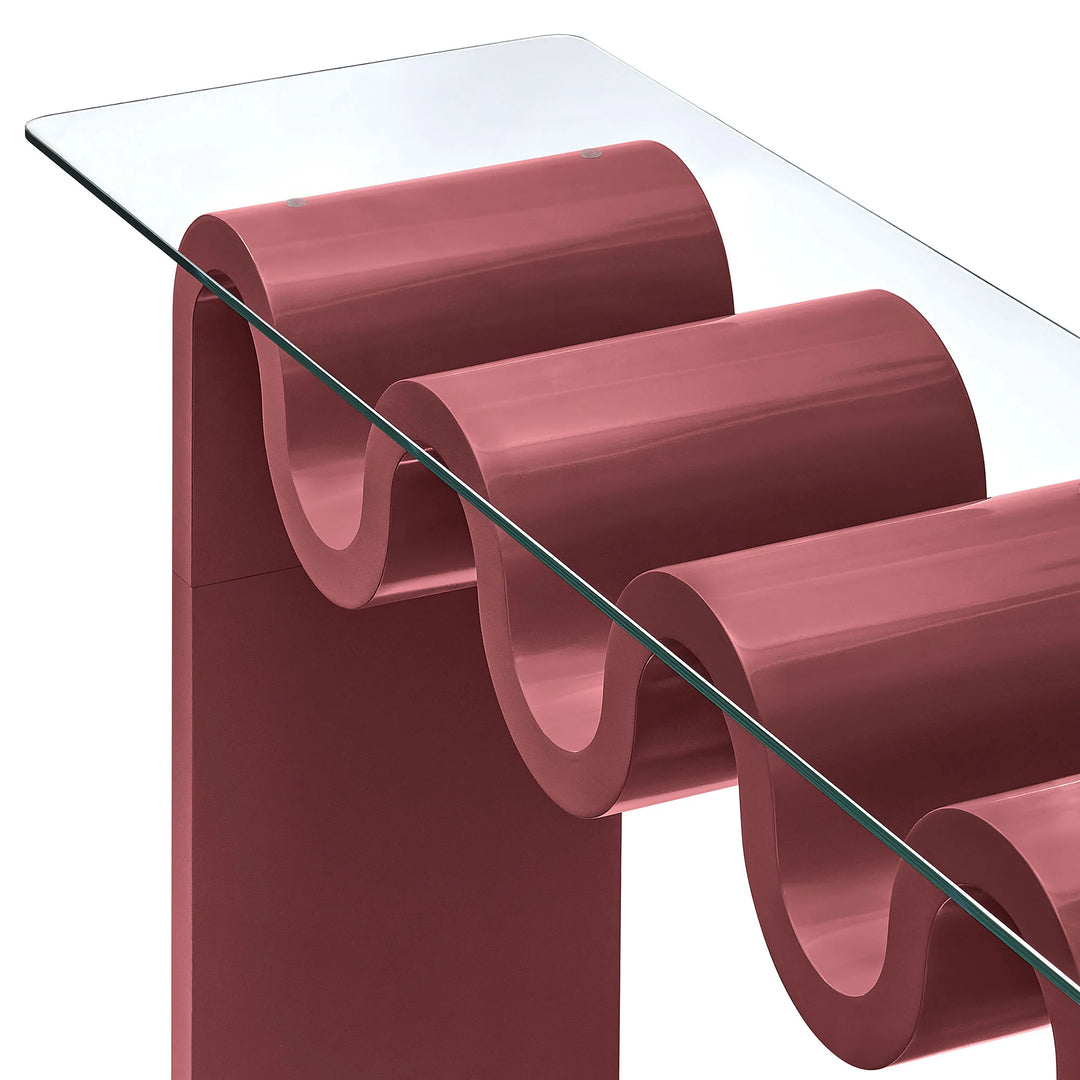 Consola ondulada con vidrio templado Oliver