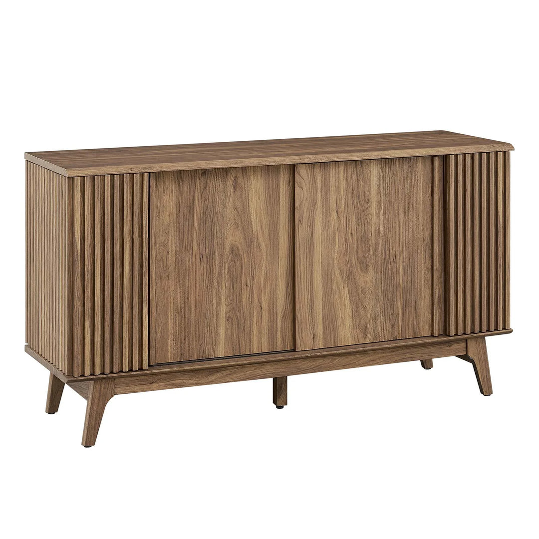 Credenza con almacenamiento Falcon color nogal.