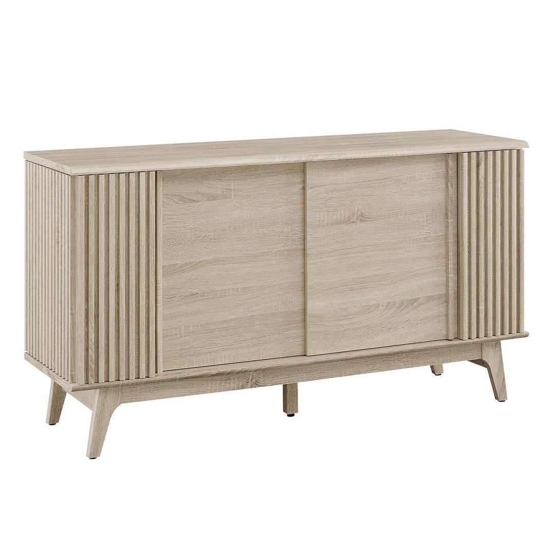 Credenza con almacenamiento Falcon color roble.