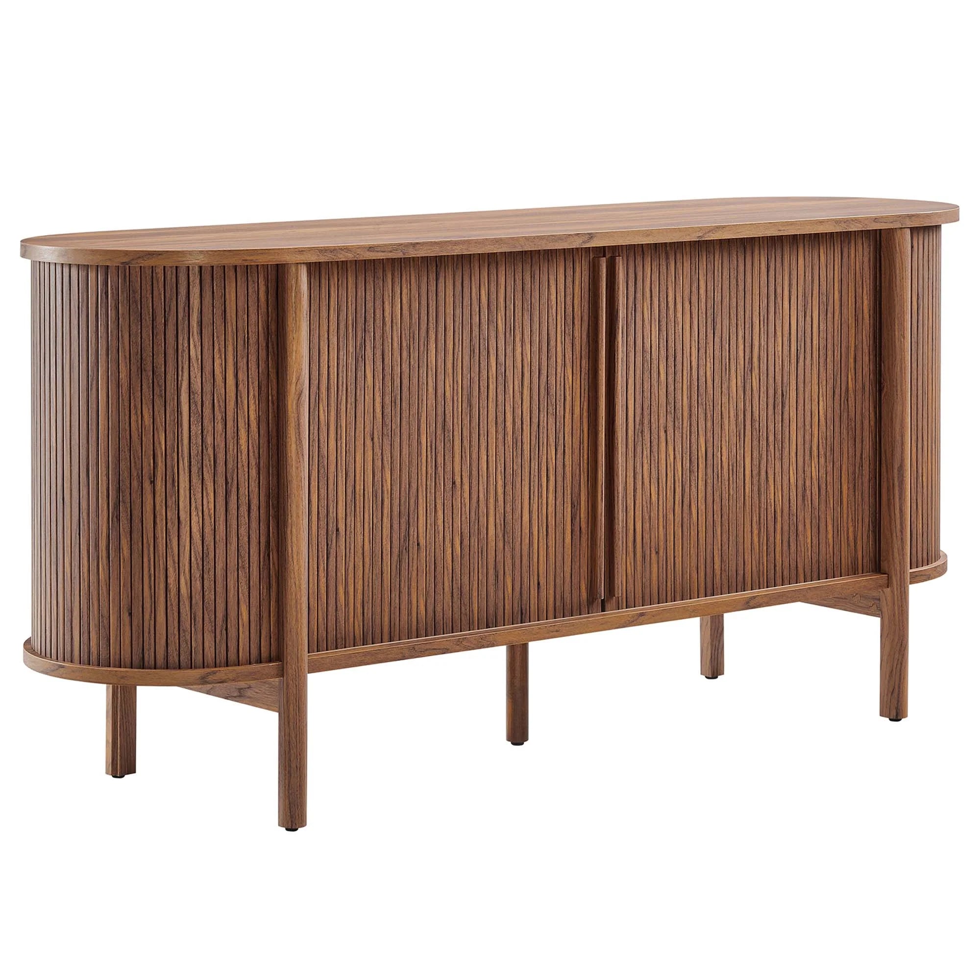 Credenza con puertas deslizables Ankara color nogal.