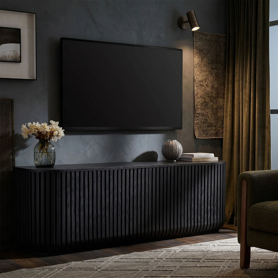 Credenza curveado estriado de 75" con almacenamiento Veron
