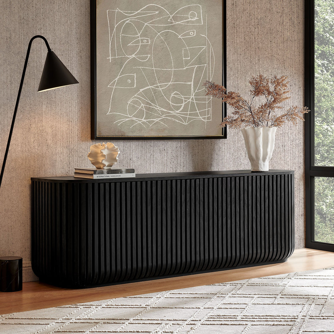 Credenza curveado estriado de 75" con almacenamiento Veron
