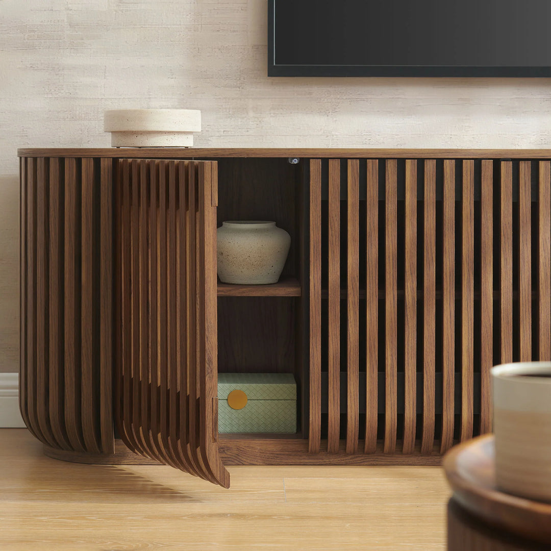 Credenza curveado estriado de 75" con almacenamiento Veron