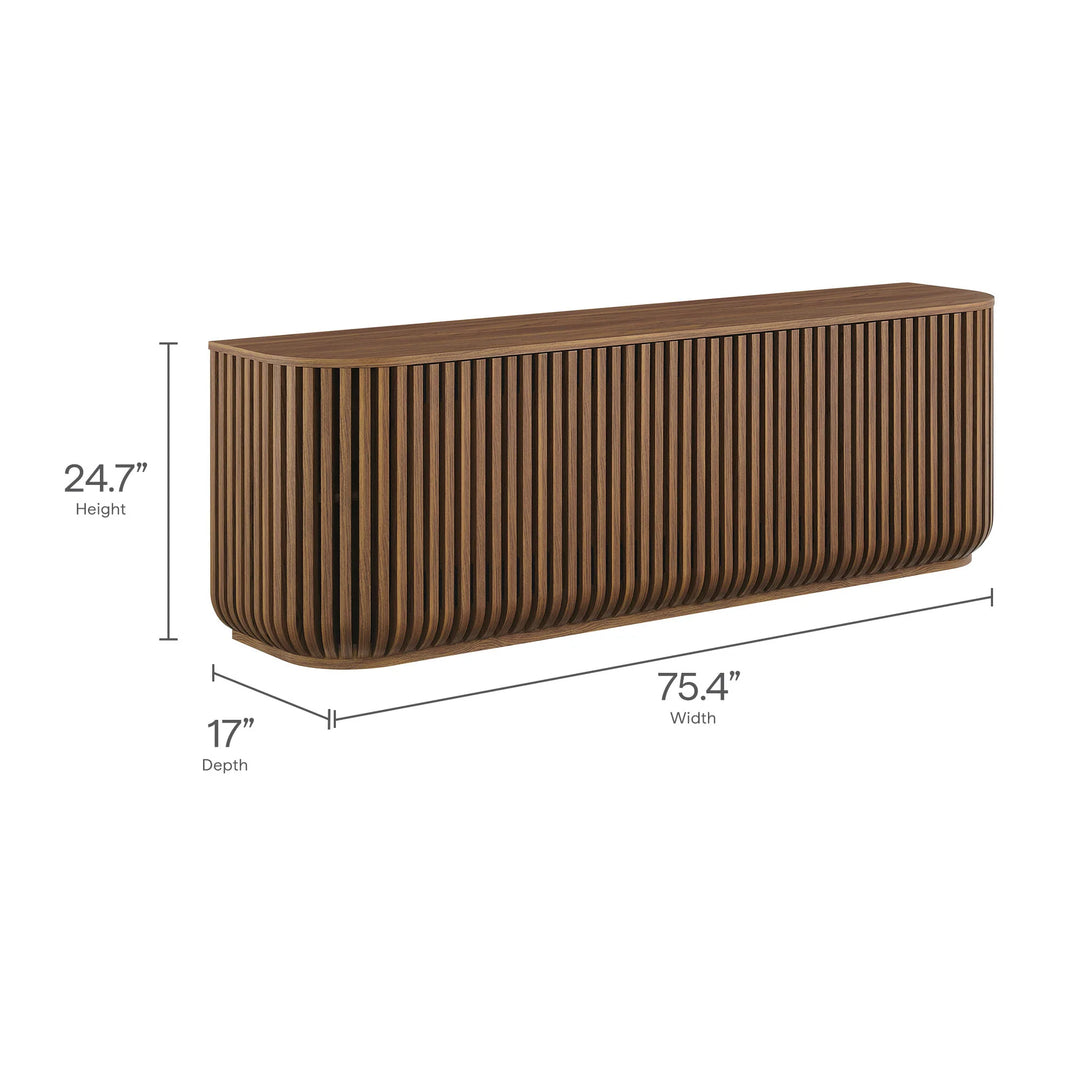 Credenza curveado estriado de 75" con almacenamiento Veron