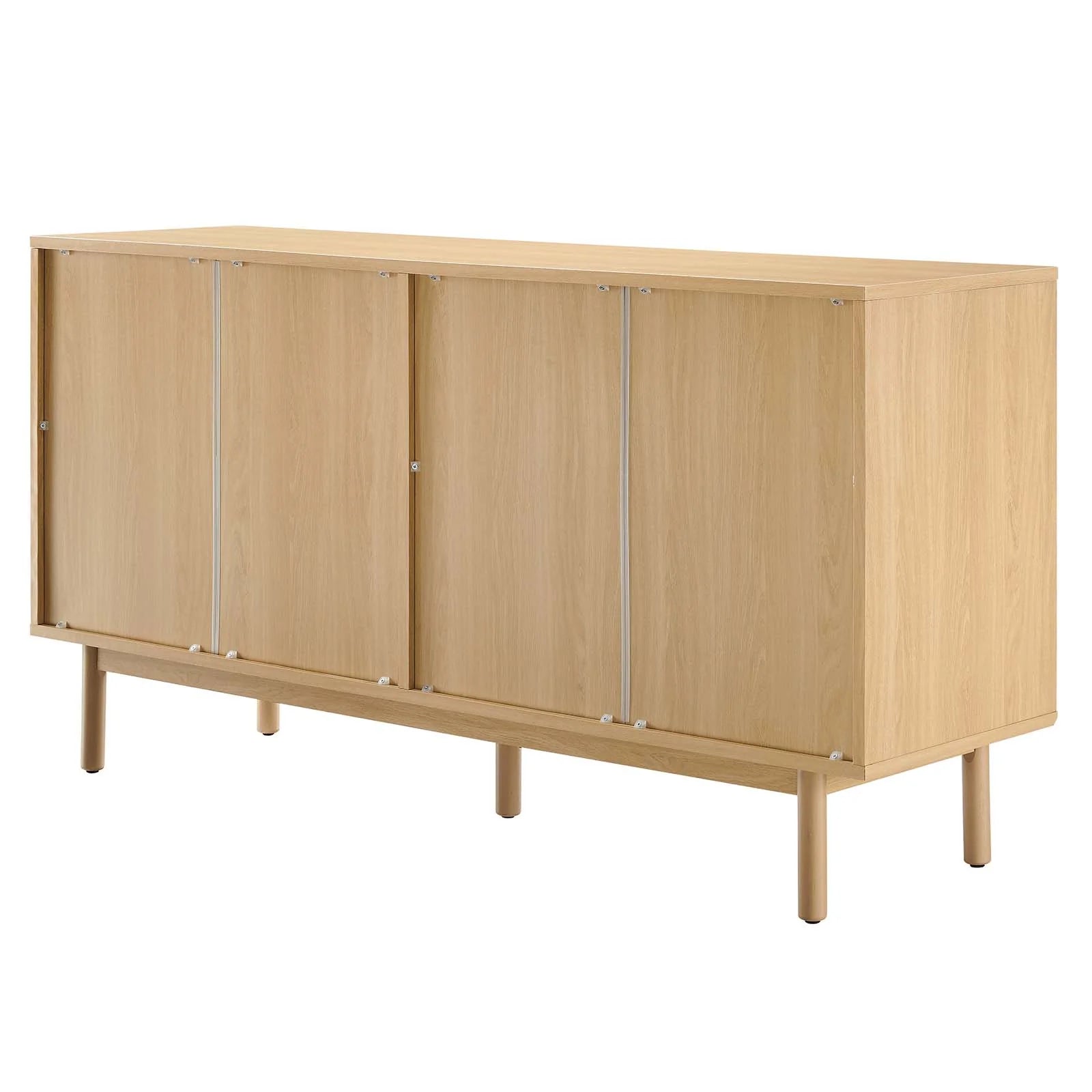 Credenza de 63” con cuerda tejida Areu de espaldas.