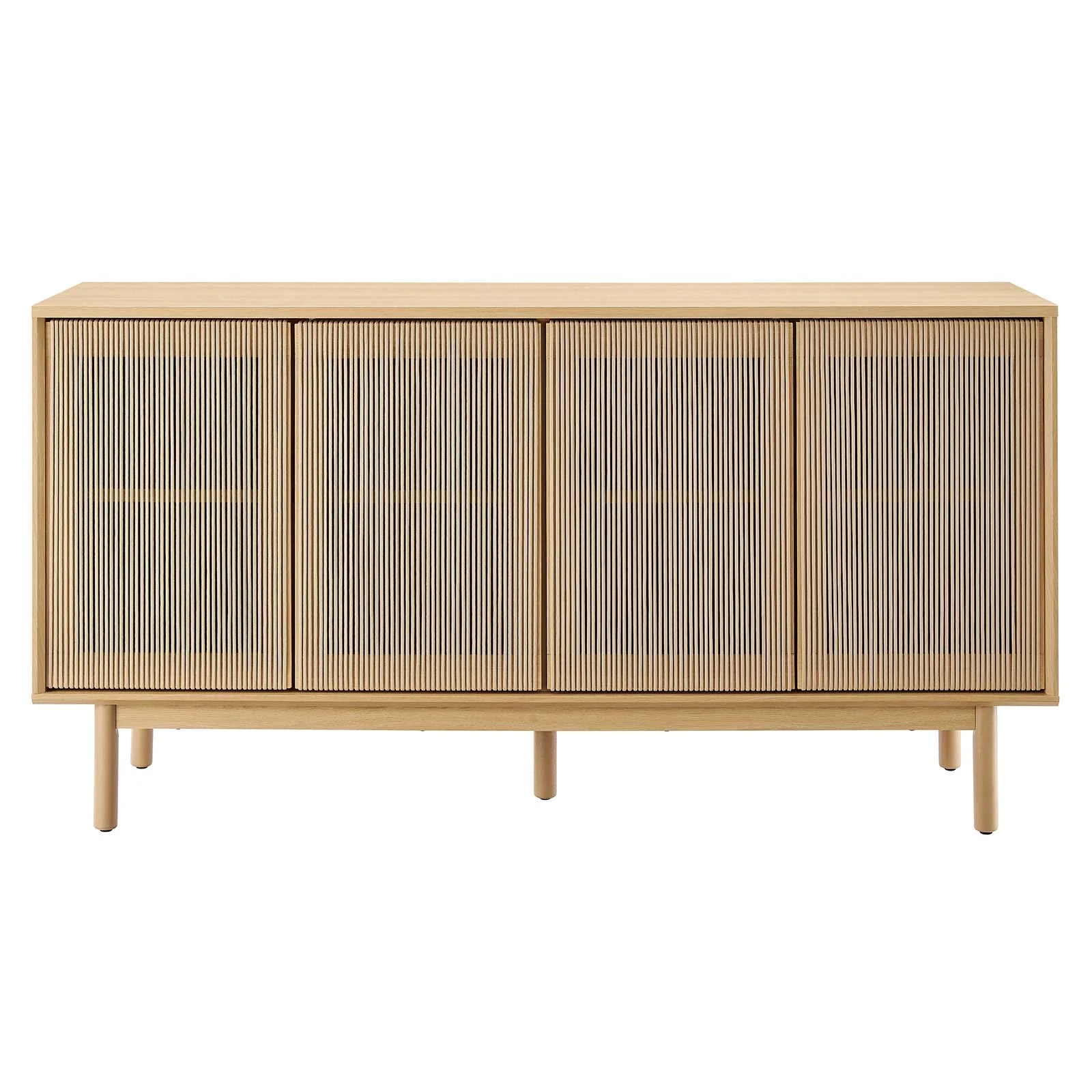 Credenza de 63” con cuerda tejida Areu de frente.